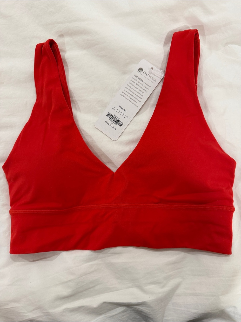 CRZ YOGA - Red V-Neck Women's Sports Bra Size M - NWT